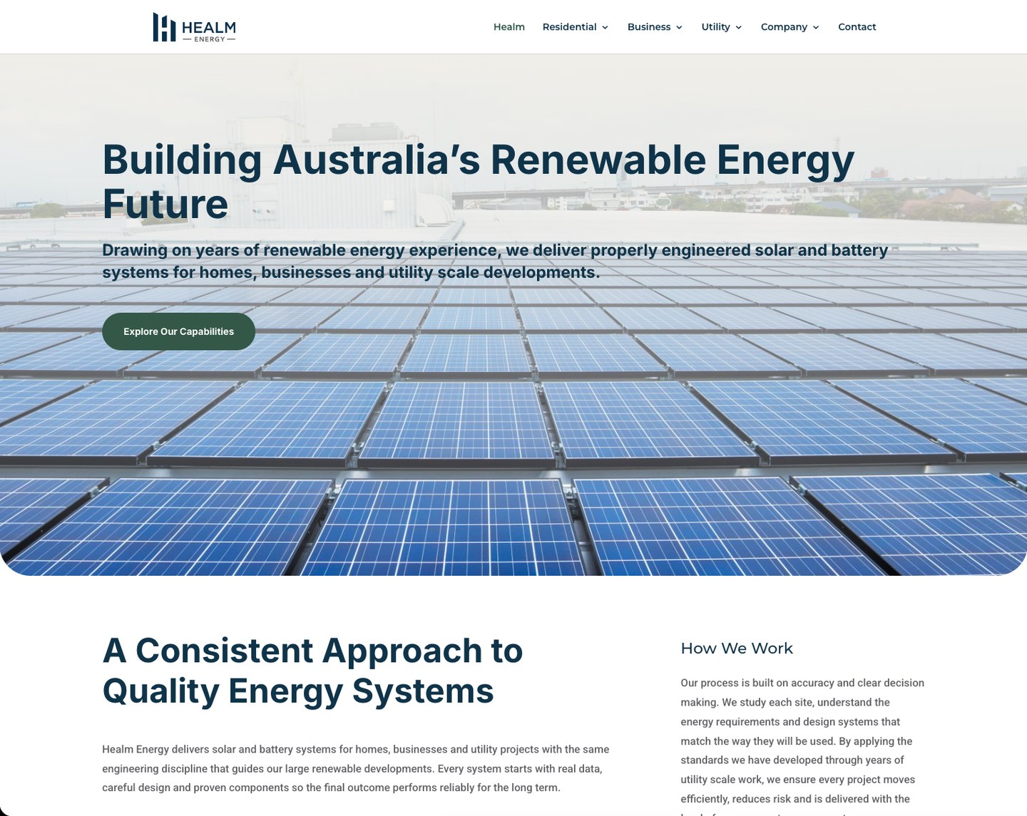 Healm Energy website
